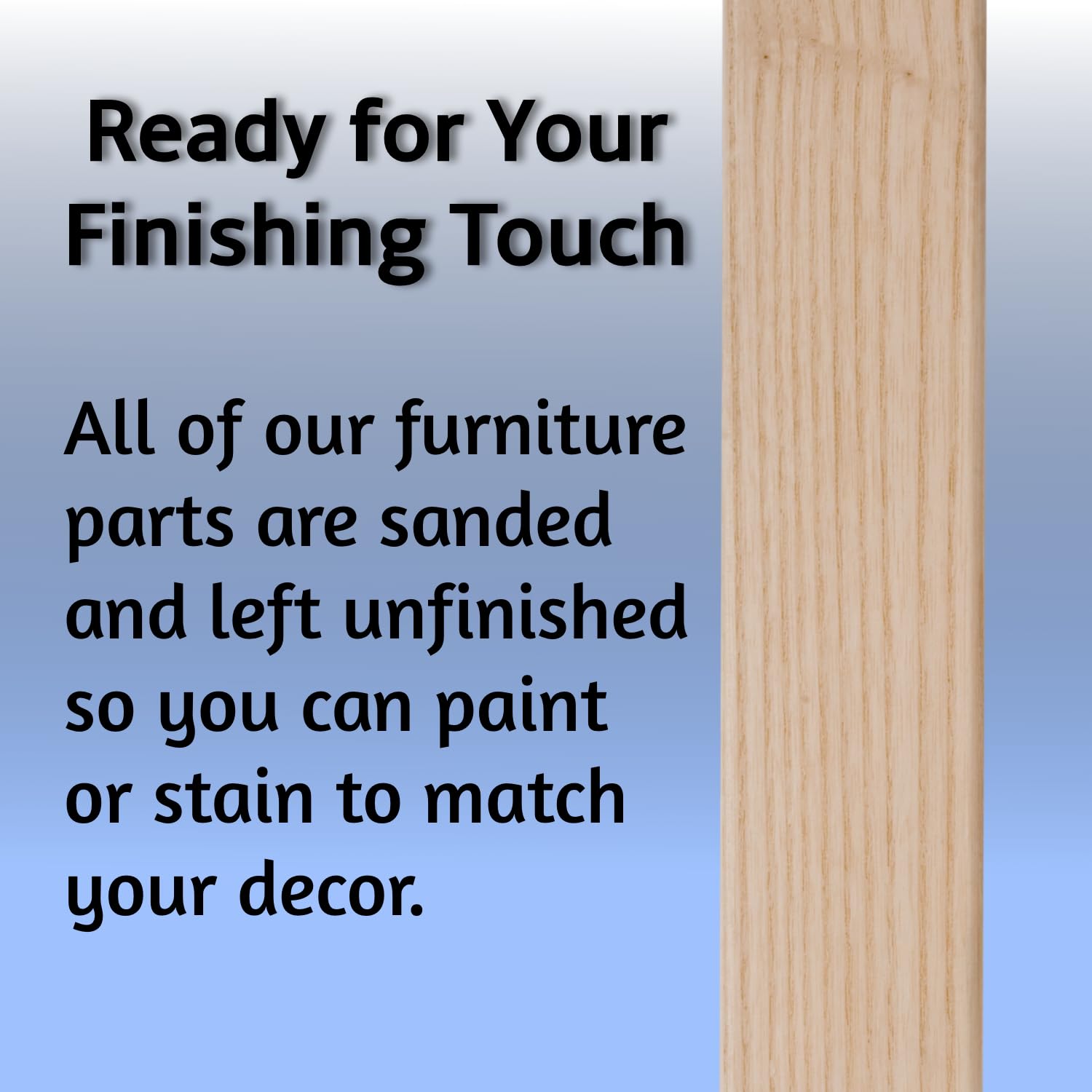 Waddell 15" Parsons Leg & Angle Top Plate | Unfinished Ash Decorative Quick Mount Furniture Leg | 18G Steel Attachment Mounting Hardware - Image 5