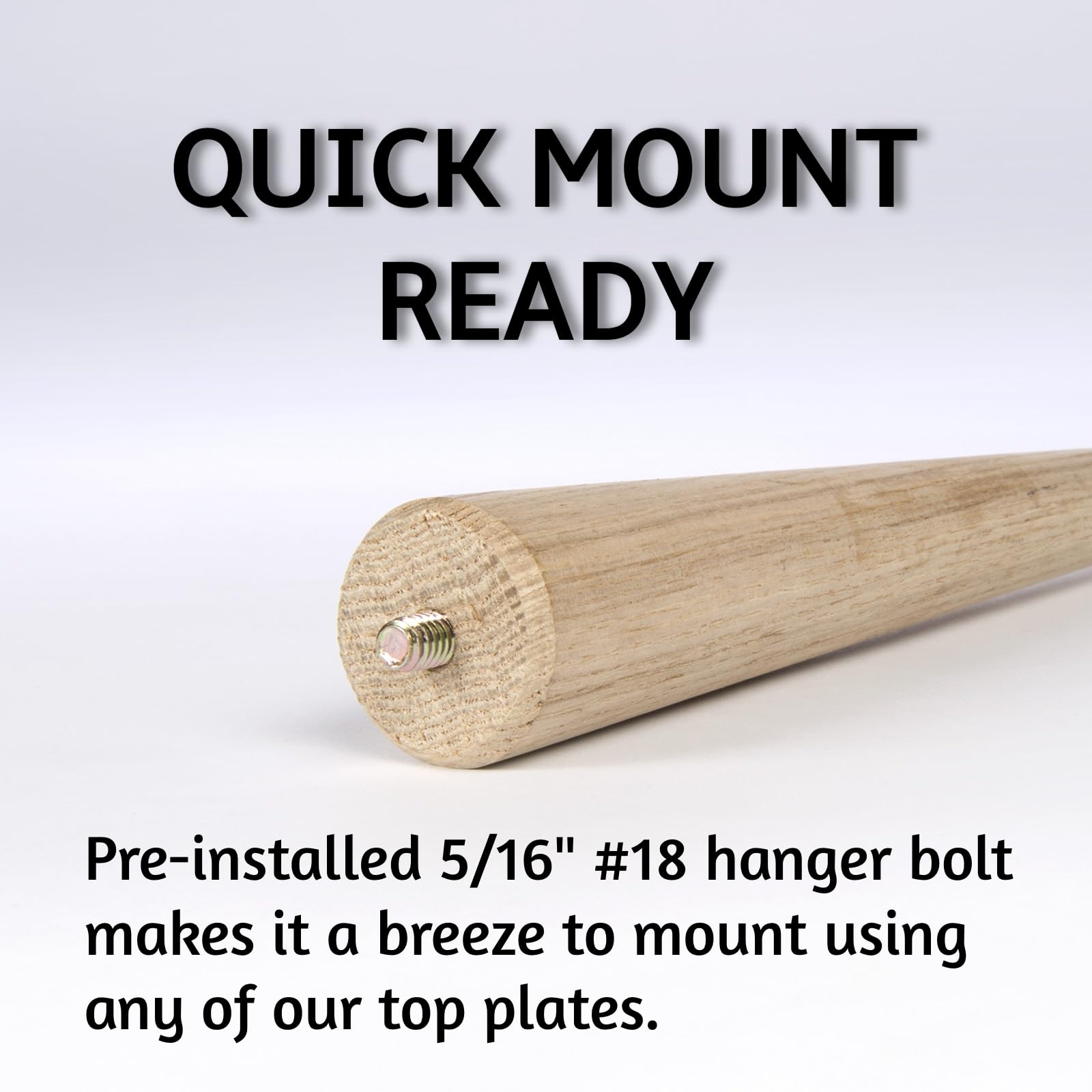Waddell 15" Parsons Leg & Angle Top Plate | Unfinished Ash Decorative Quick Mount Furniture Leg | 18G Steel Attachment Mounting Hardware - Image 3